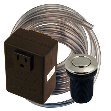 WESTBRASS Disposal Air Switch and Single Outlet Control Box in Polished Nickel ASB-05